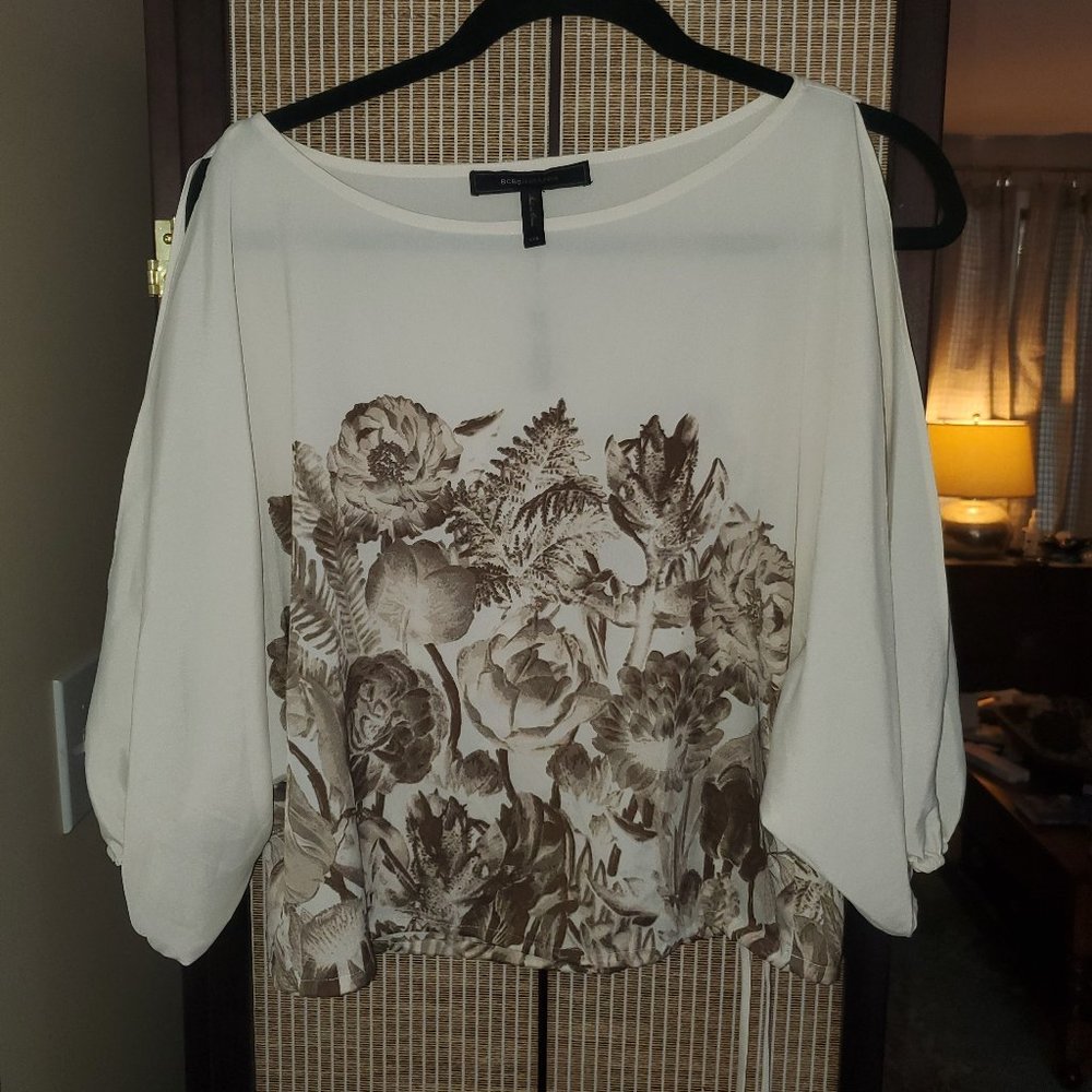 BCBG 3/4 Open-Sleeve Blouse